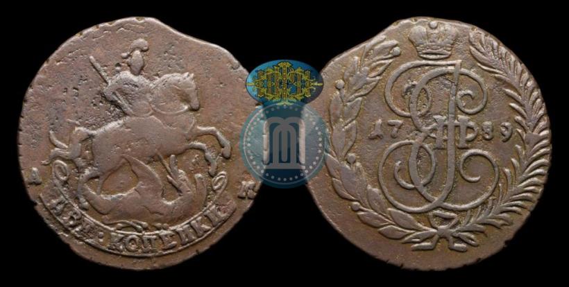 Фото 2 копейки 1789 года АМ 