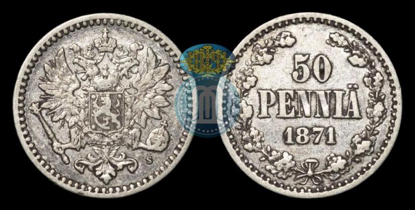 Фото 50 пенни 1871 года S 