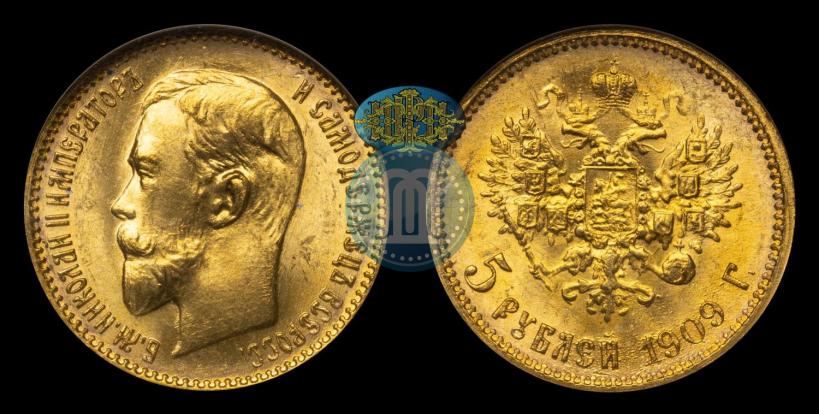 Picture 5 roubles 1909 year (ЭБ) 