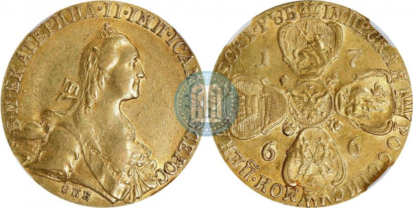 Picture 10 roubles 1766 year СПБ 