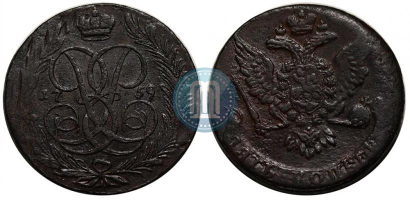 Picture 5 kopecks 1759 year  