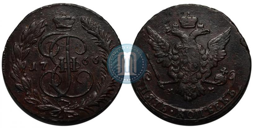 Фото 5 копеек 1766 года ММ 
