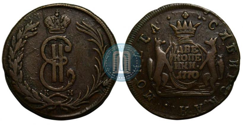 Picture 2 kopecks 1770 year КМ 
