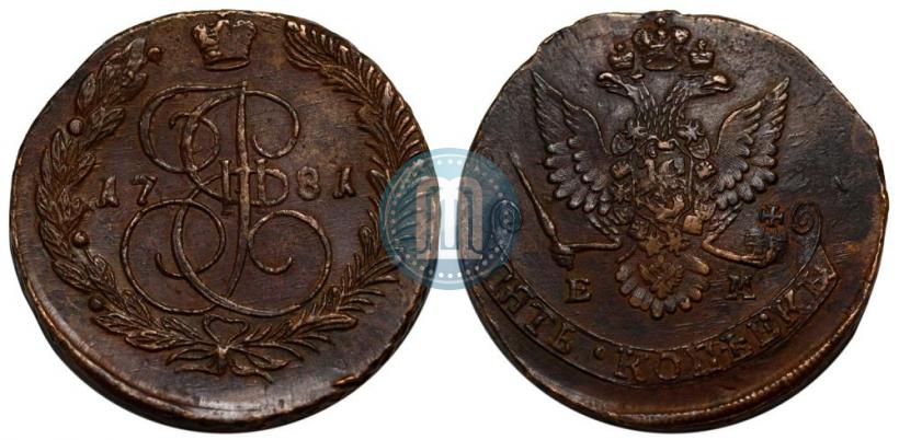Picture 5 kopecks 1781 year ЕМ 