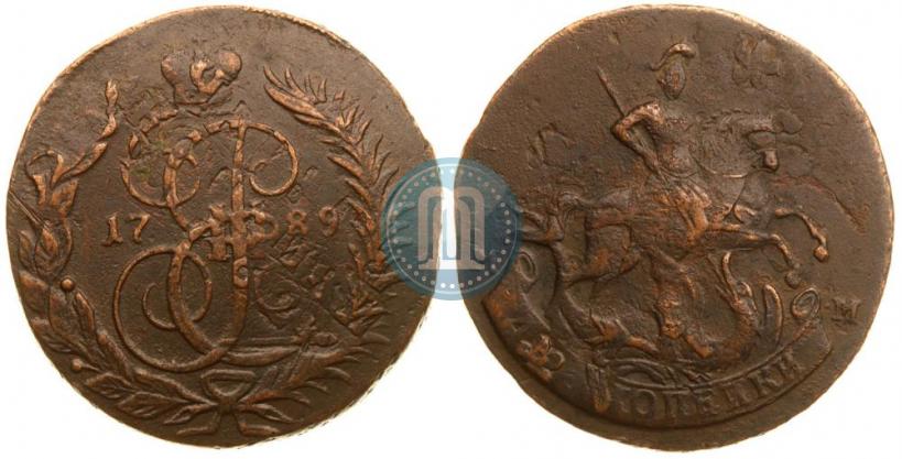 Фото 2 копейки 1789 года ММ 