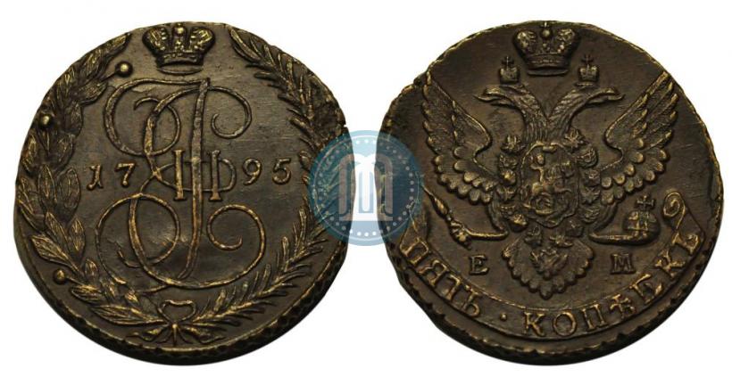 Picture 5 kopecks 1795 year ЕМ 