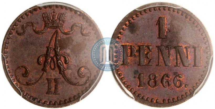 Фото 1 пенни 1866 года  