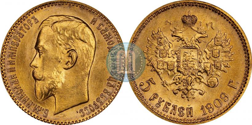 Picture 5 roubles 1909 year (ЭБ) 