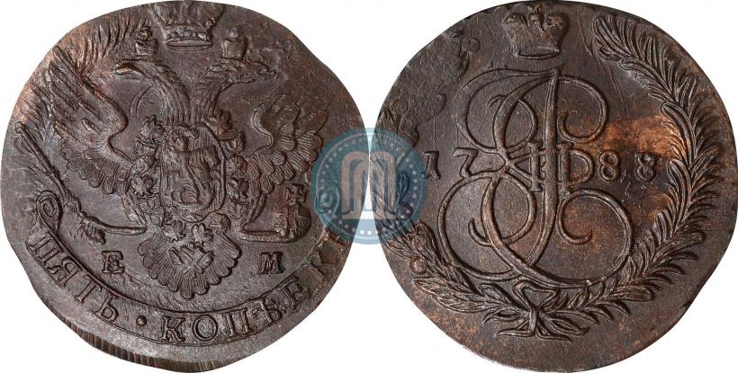 Фото 5 копеек 1788 года ЕМ 