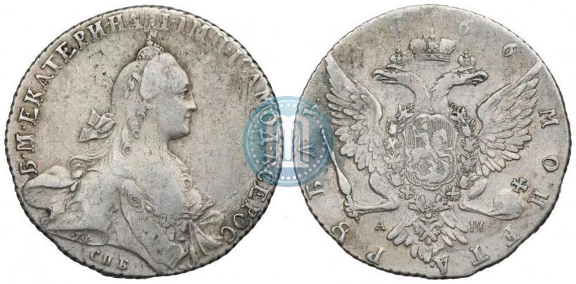 Picture 1 rouble 1766 year СПБ-АШ-Т.I. 