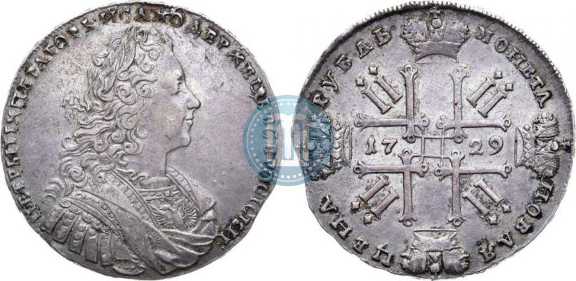 Фото 1 рубль 1729 года  "Тип 1728"