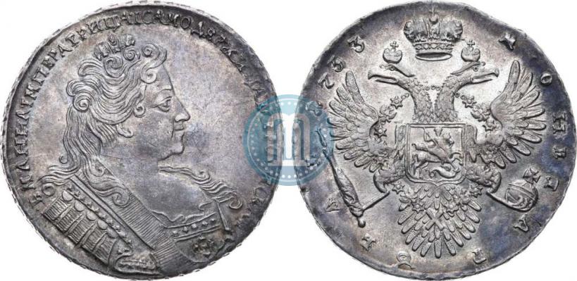 Фото 1 рубль 1733 года  