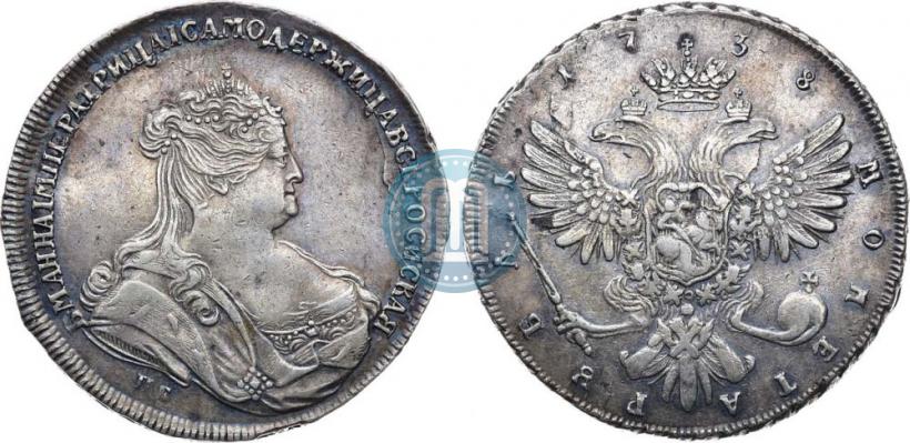 Picture 1 rouble 1738 year СПБ "Petersburg type"