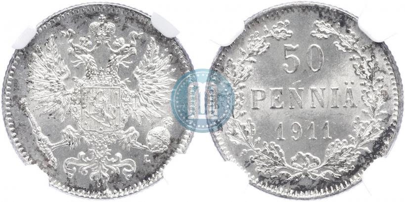 Фото 50 пенни 1911 года L 