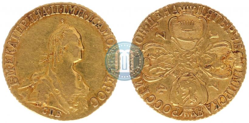 Фото 5 рублей 1774 года СПБ 