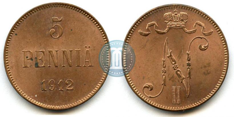 Фото 5 пенни 1912 года  