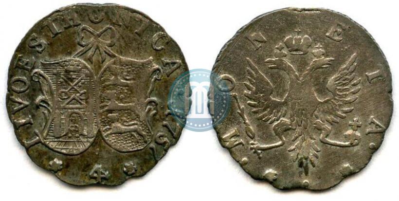 Фото 4 копейки 1757 года  "Ливонез"