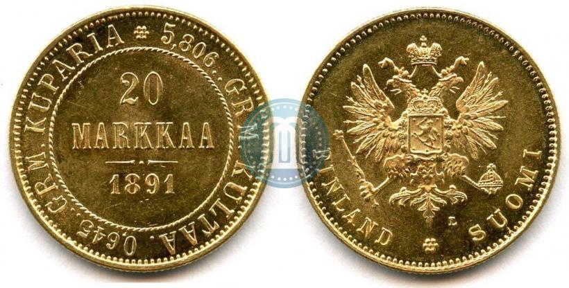 Picture 20 markkaa 1891 year L 