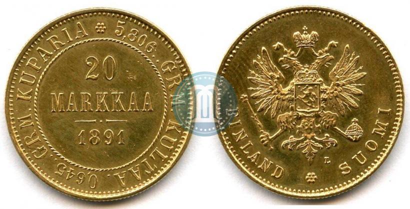 Picture 20 markkaa 1891 year L 