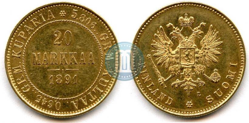 Picture 20 markkaa 1891 year L 
