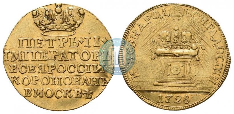 Фото Жетон 1728 года  "Коронация Императора Петра II"