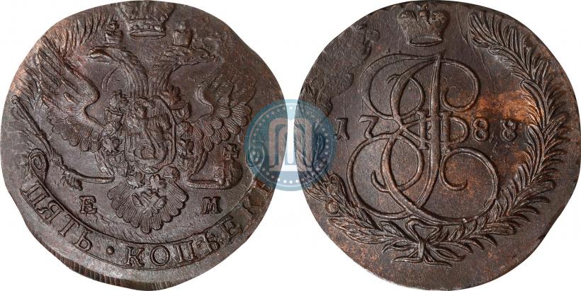 Picture 5 kopecks 1788 year ЕМ 
