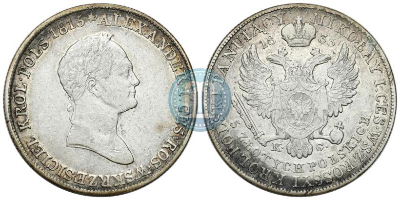 Picture 5 złotych 1833 year KG 