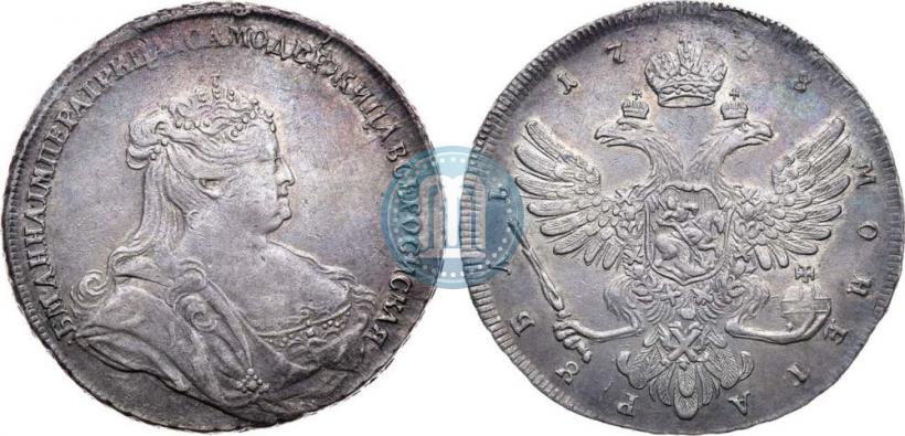 Picture 1 rouble 1738 year  "Petersburg type"