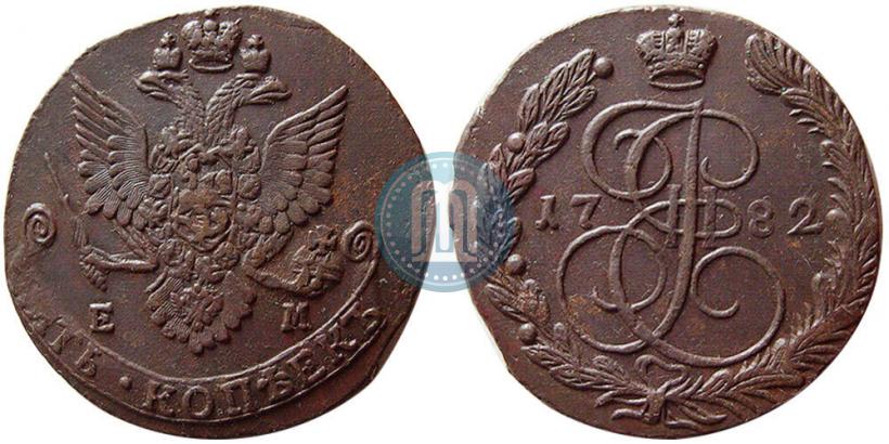 Фото 5 копеек 1782 года ЕМ 