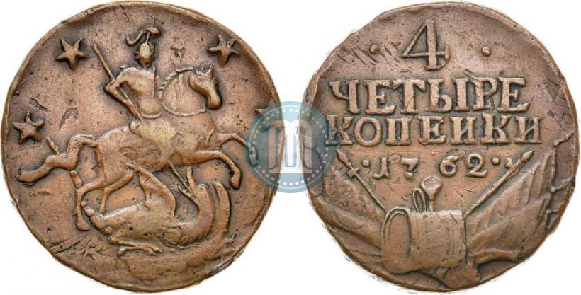 Picture 4 kopecks 1762 year  