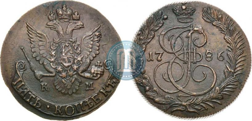 Picture 5 kopecks 1786 year КМ 