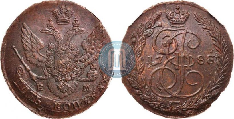 Picture 5 kopecks 1788 year ЕМ 