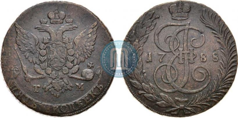 Picture 5 kopecks 1788 year ТМ 