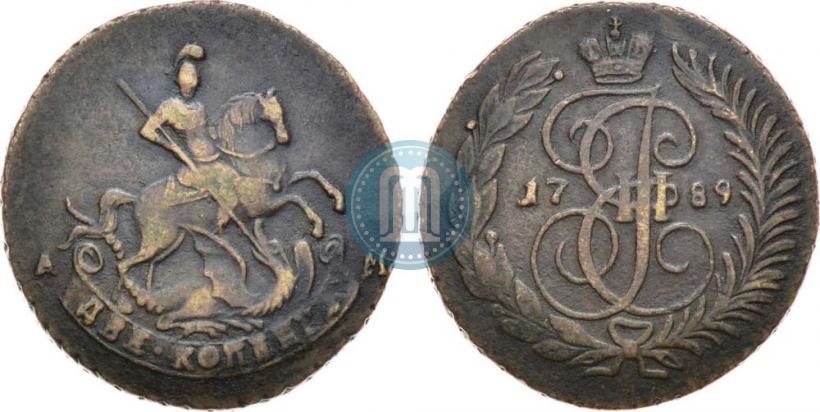 Фото 2 копейки 1789 года АМ 