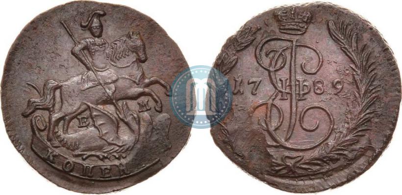 Picture 1 kopeck 1789 year ЕМ 