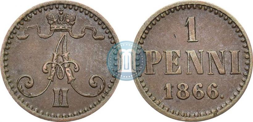 Picture 1 penni 1866 year  