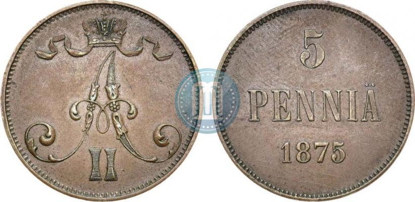 Фото 5 пенни 1875 года  