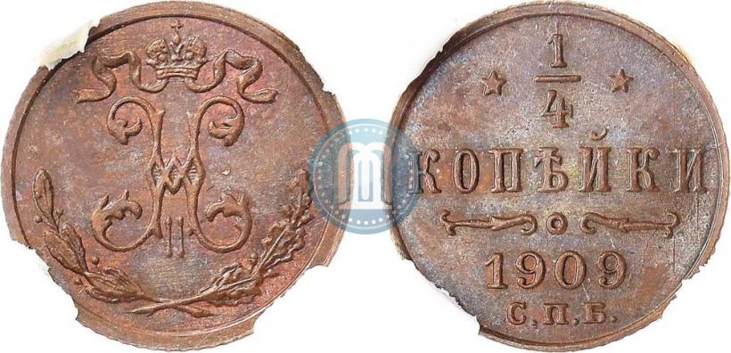 Picture 1/4 kopeck 1909 year СПБ 
