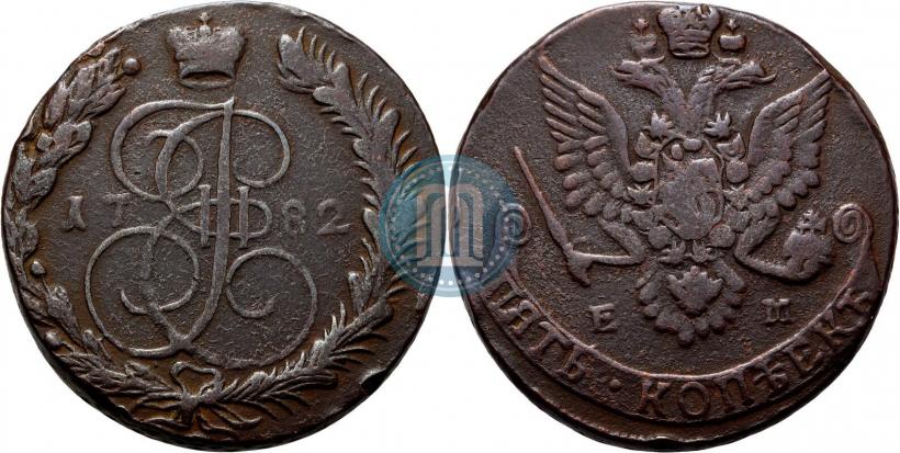 Picture 5 kopecks 1782 year ЕМ 