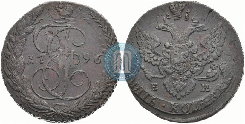 Фото 5 копеек 1796 года ЕМ 