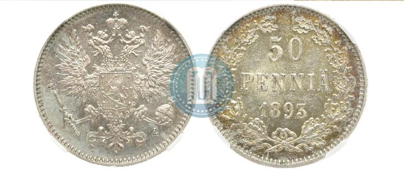 Picture 50 pennia 1893 year L 