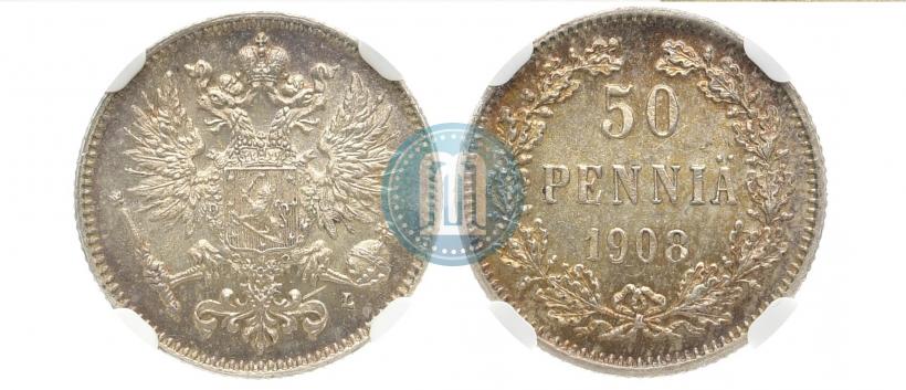 Picture 50 pennia 1908 year L 