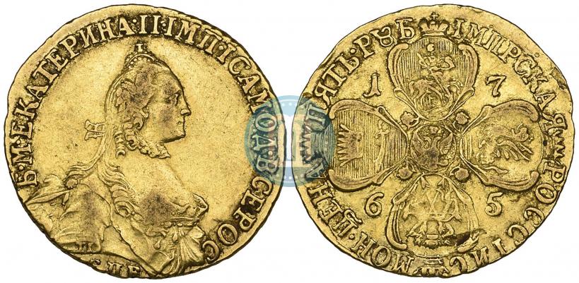 Picture 5 roubles 1765 year СПБ-Т.I. 