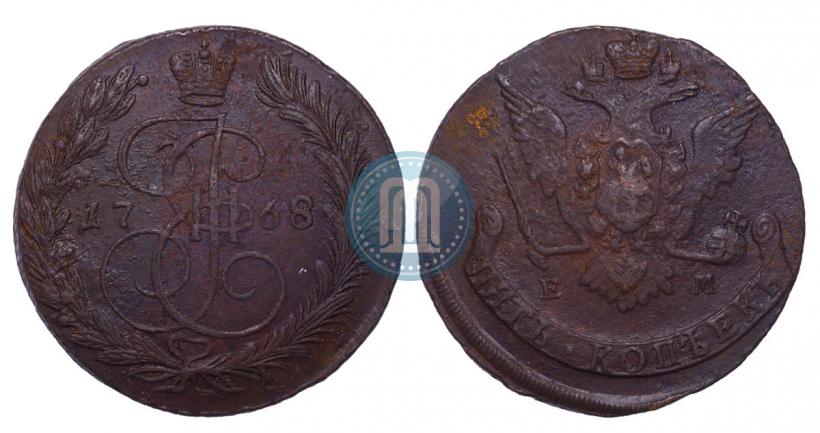 Picture 5 kopecks 1768 year ЕМ 