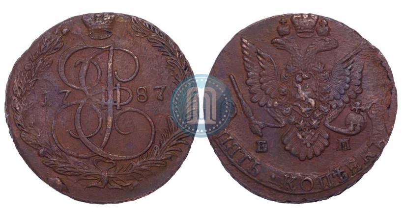 Фото 5 копеек 1787 года ЕМ 