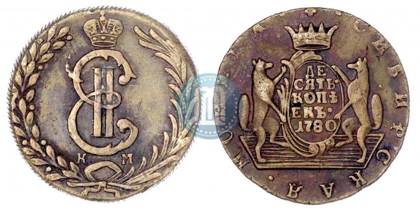 Picture 10 kopecks 1780 year КМ 