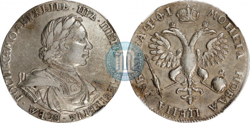Фото 1 рубль 1719 года OK-L "Портрет в латах"