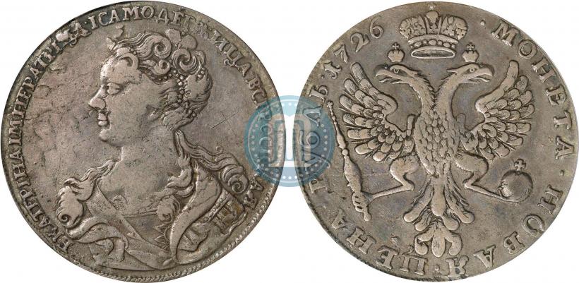 Picture 1 rouble 1726 year  "Moscow type, portrait turned to the left"