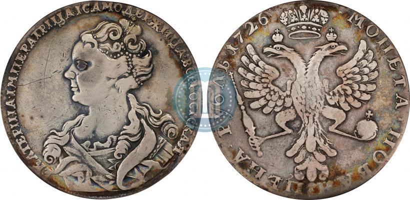 Picture 1 rouble 1726 year  "Moscow type, portrait turned to the left"