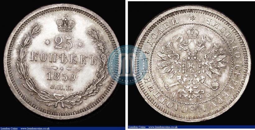 Фото 25 копеек 1859 года СПБ-ФБ 